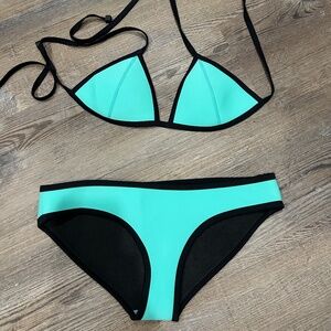 Triangl teal neoprene bikini